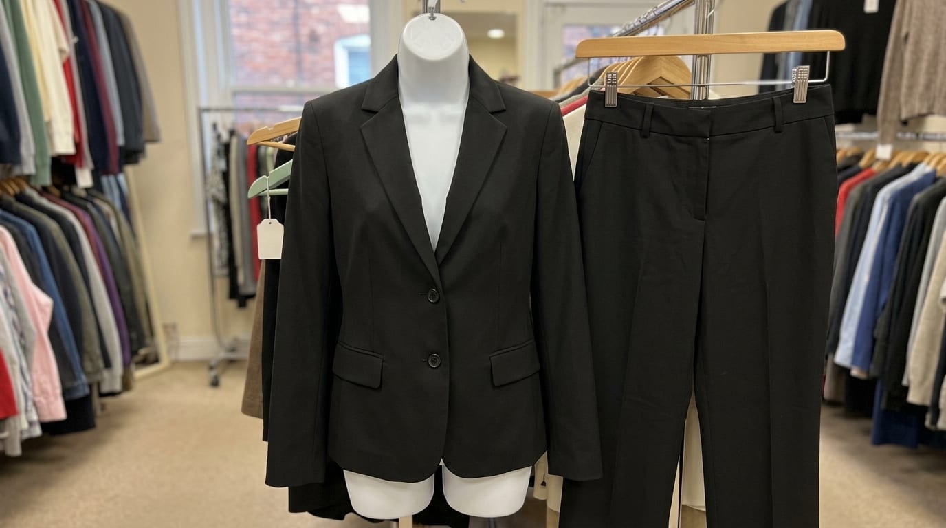 Suit photographed at home