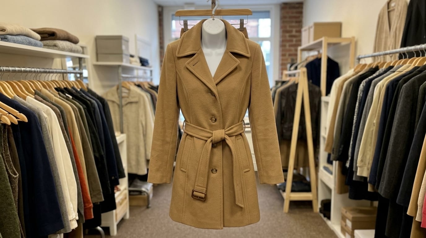 Coat photographed at home